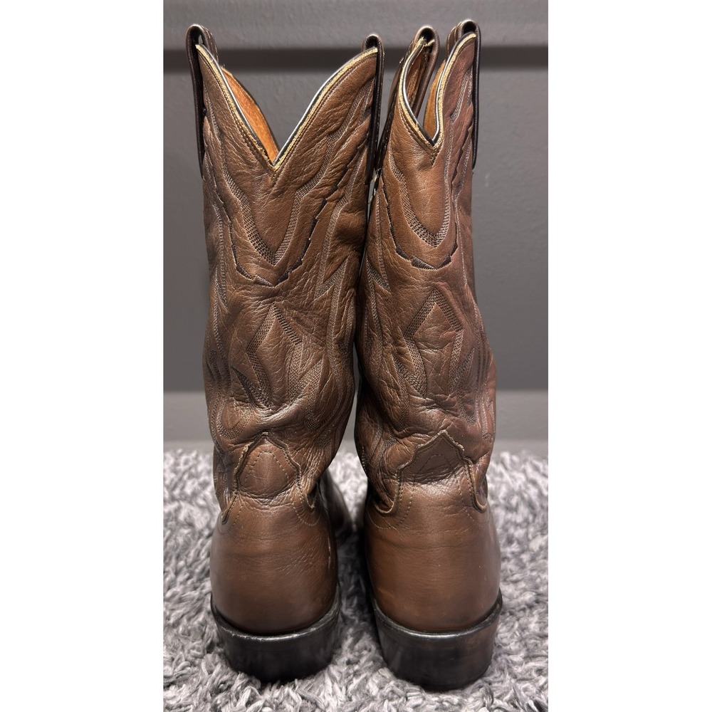 Lucchese Boots Mens Size 10 D Brown Soft Leather 2000 Vintage Western Cowboy - Picture 5 of 14